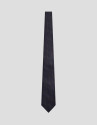 Navy blue/orange geometric jacquard silk tie | Roberto Verino