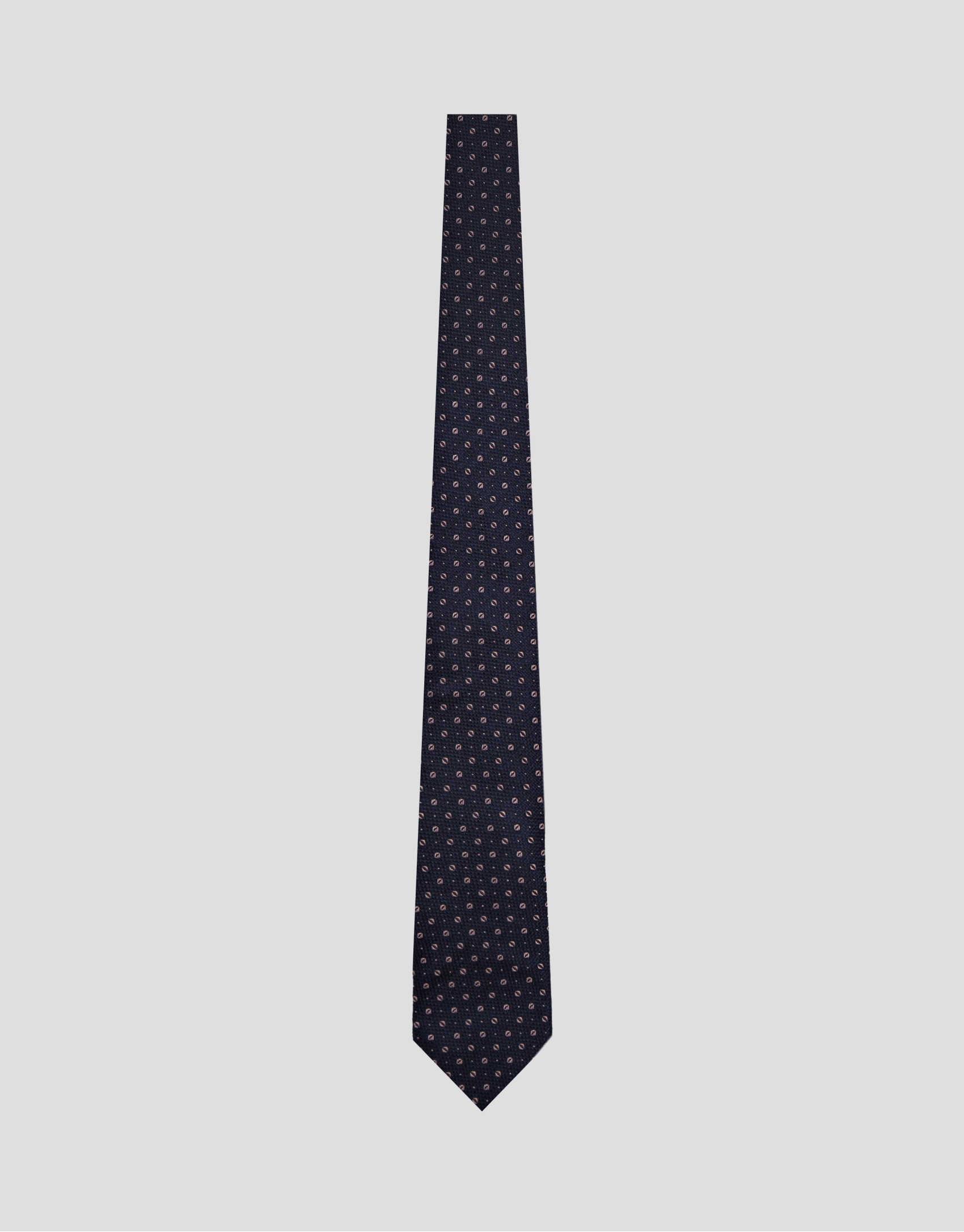 Navy silk tie with pink jacquard pattern - Man | Roberto Verino