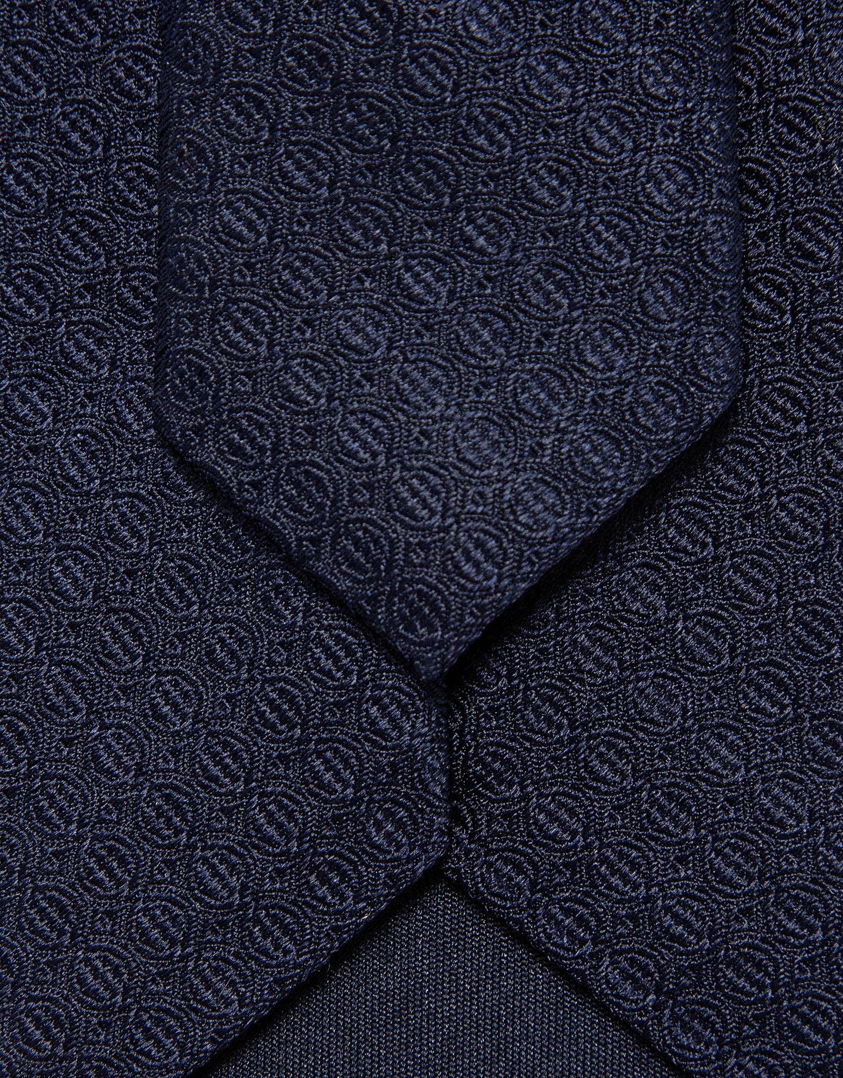 Navy silk jacquard tie - Man - SS2026 | Roberto Verino