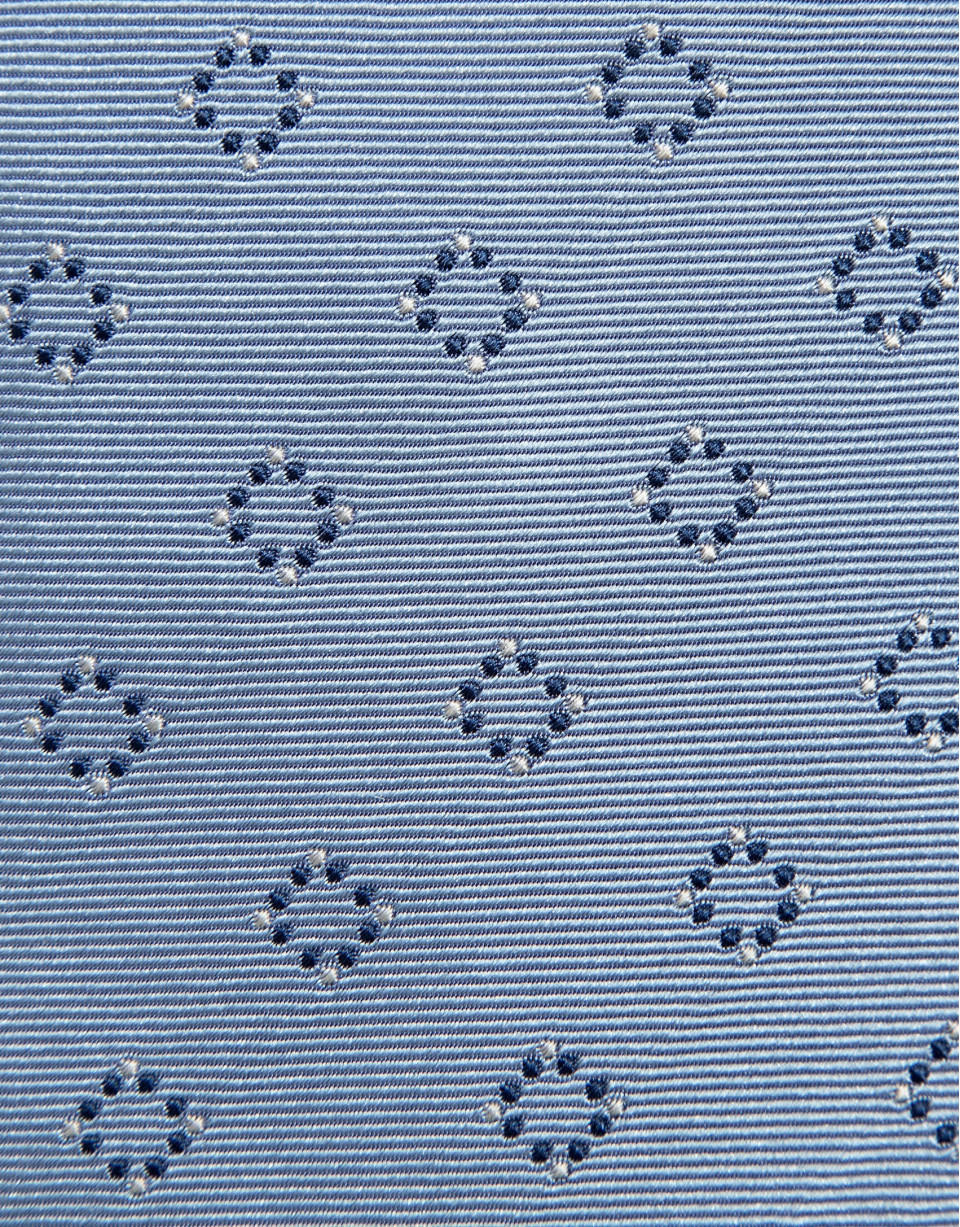 Light blue silk tie with navy geometric ... | Roberto Verino