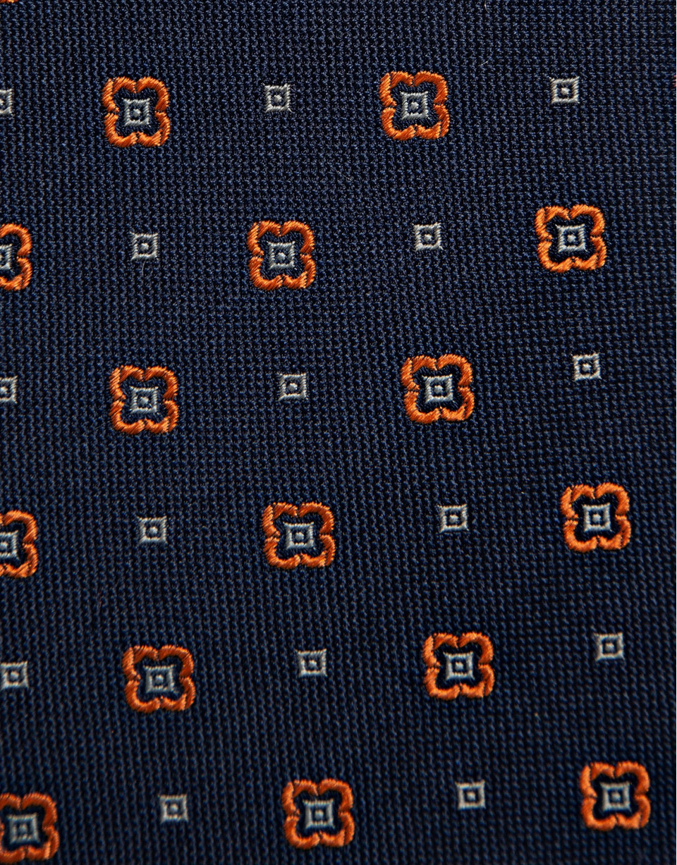 Corbata seda marino jacquard geométrico flor... | Roberto Verino