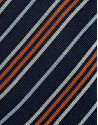 Navy silk tie with orange/white stripes - Man | Roberto Verino