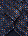 Navy blue/orange geometric jacquard silk tie | Roberto Verino