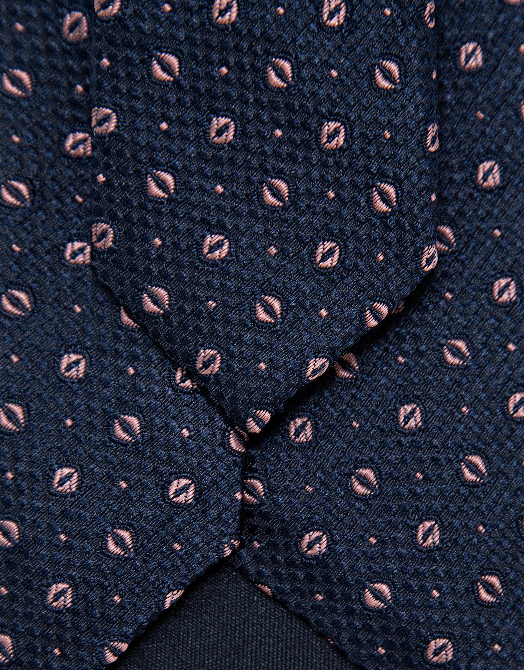 Corbata seda marino jacquard rosa - Hombre | Roberto Verino