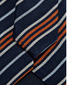 Navy silk tie with orange/white stripes - Man | Roberto Verino