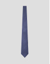 Blue silk tie with silver paisley jacquard | Roberto Verino