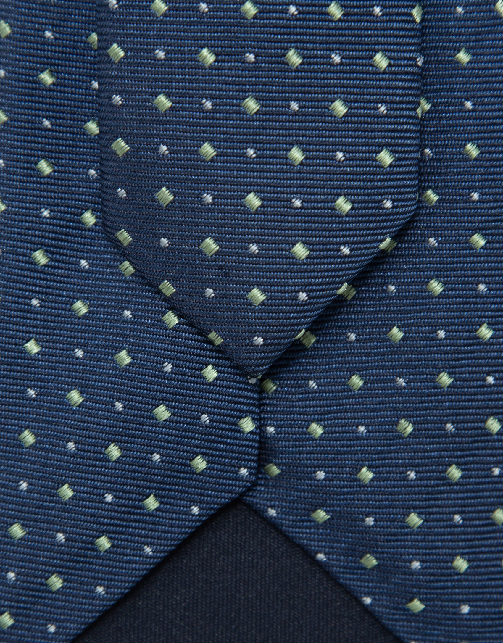 Navy silk tie with white jacquard pattern - Man | Roberto Verino