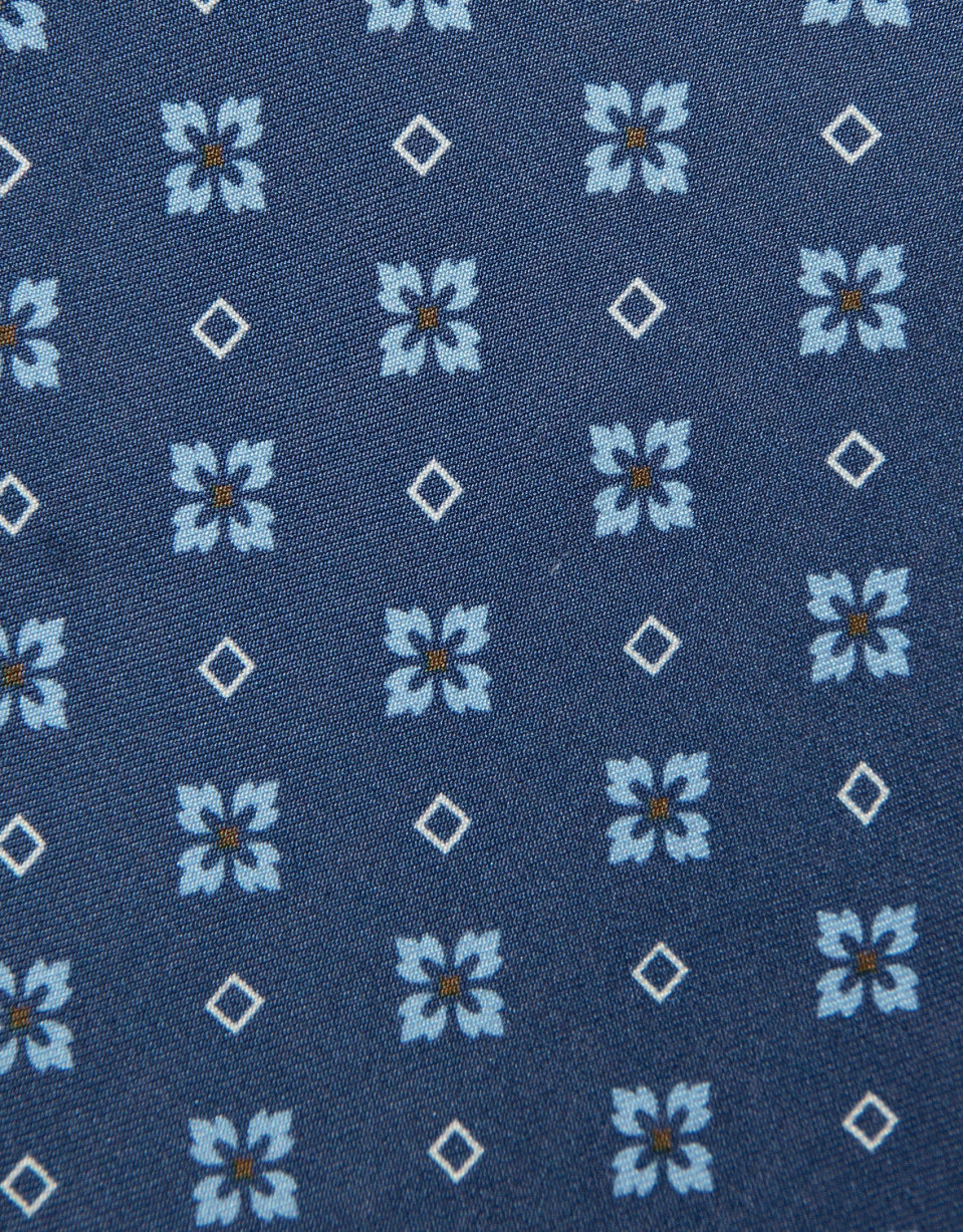 Indigo-toned silk tie - Man - SS2026 | Roberto Verino
