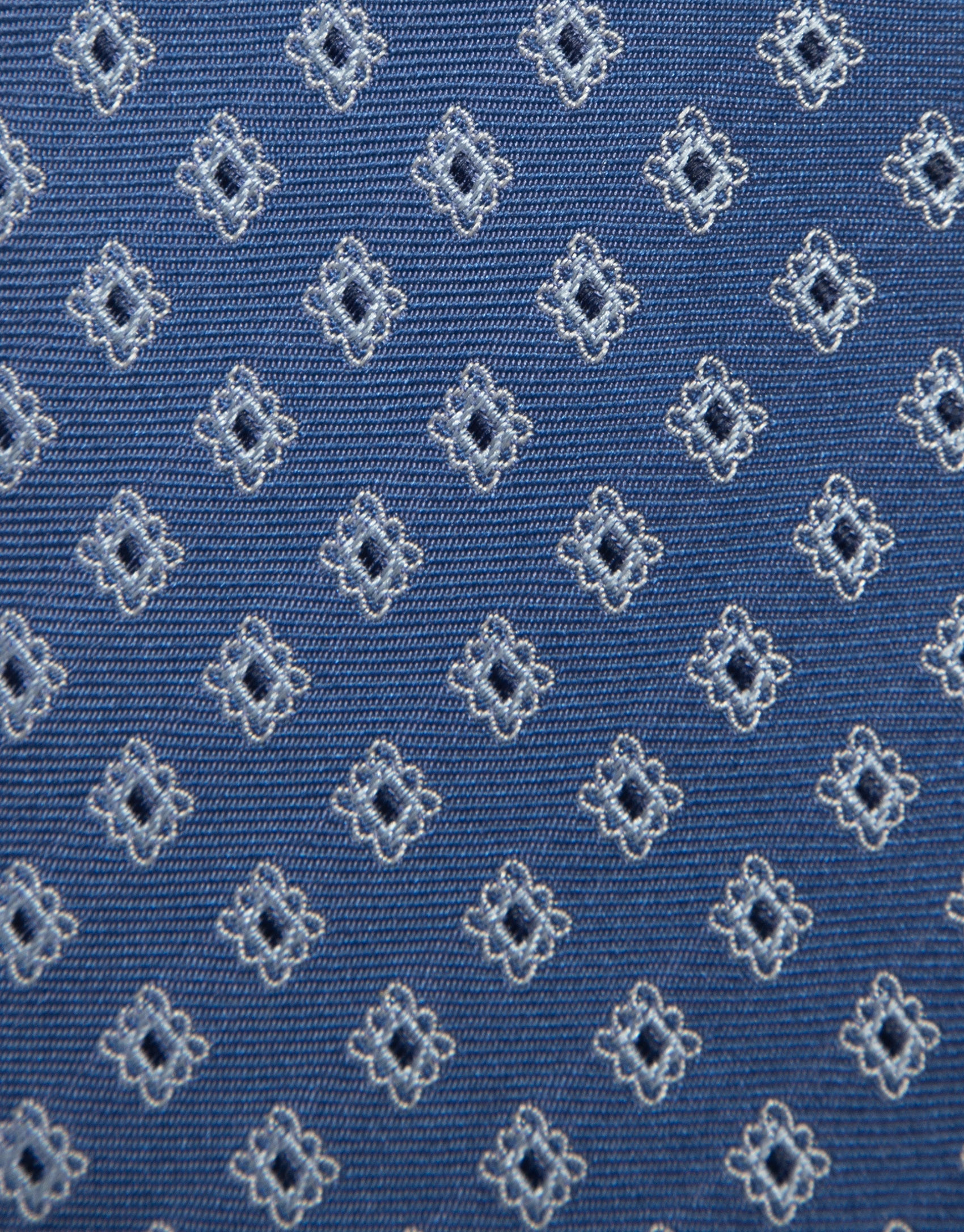 Blue silk tie with silver jacquard - Man | Roberto Verino