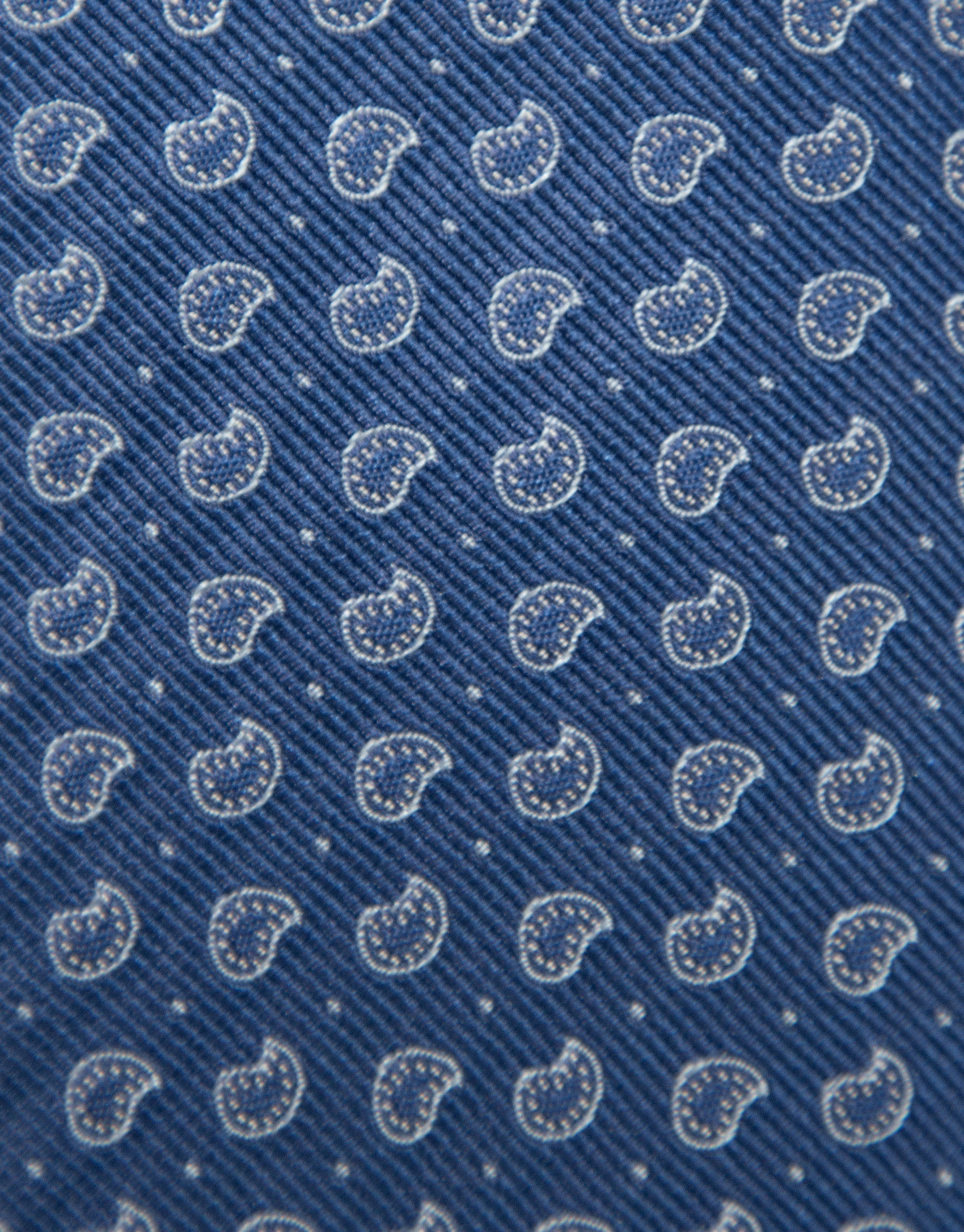 Blue silk tie with silver paisley jacquard | Roberto Verino