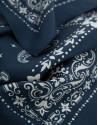 Navy silk scarf with white print - Man - SS2026 | Roberto Verino