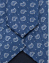 Blue silk tie with silver paisley jacquard | Roberto Verino