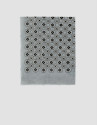Grey scarf with blue and white geometric print | Roberto Verino