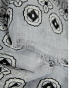 Grey scarf with blue and white geometric print | Roberto Verino