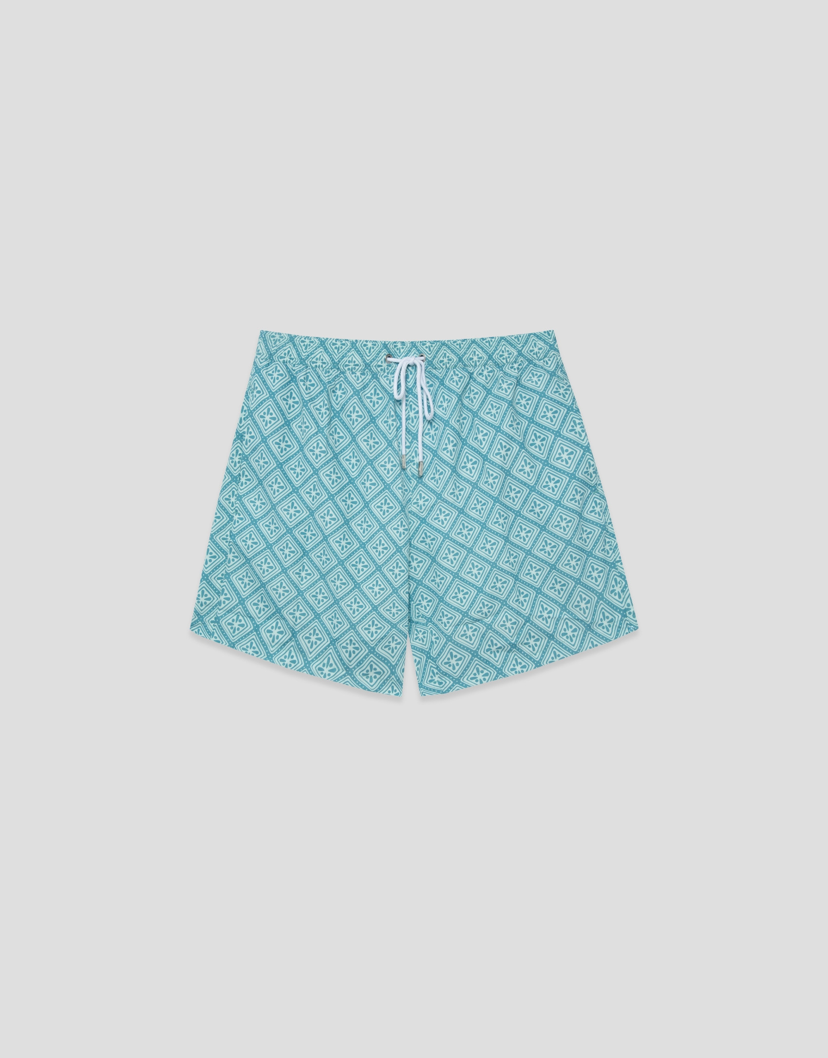 Blue-green and white geometric print swimsuit | Roberto Verino