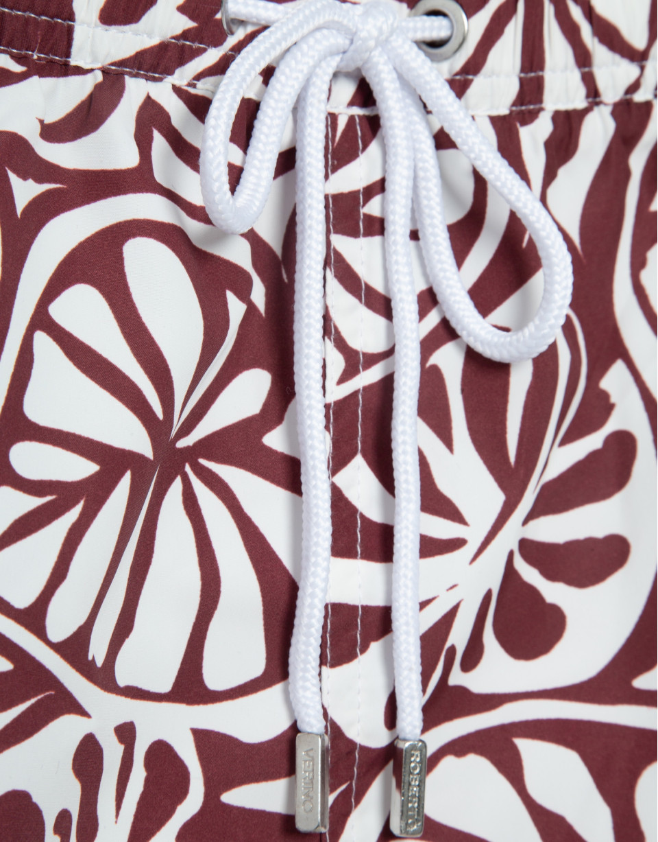 Plum and white tropical flower print swimsuit | Roberto Verino