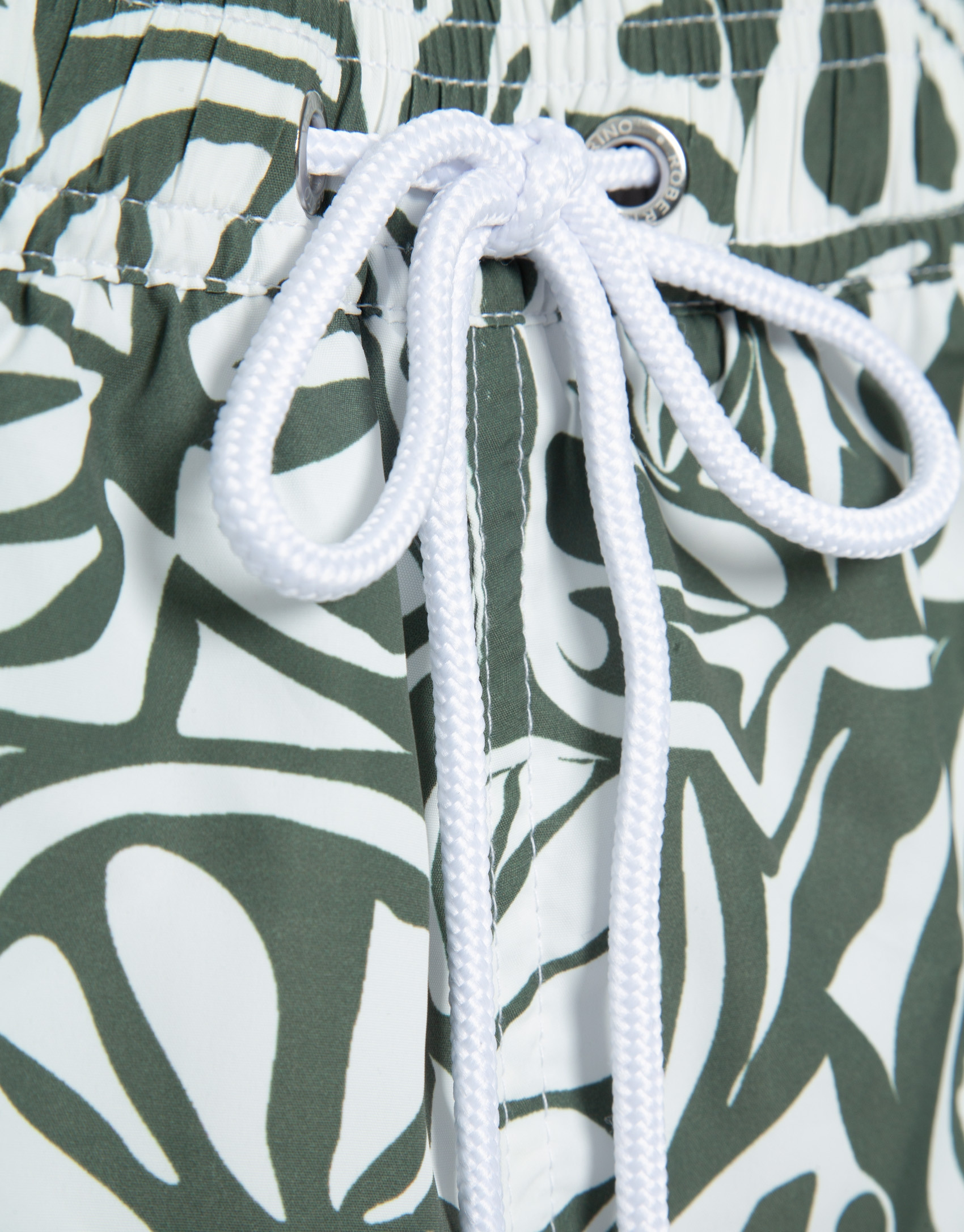 Khaki and white tropical flower print swimsuit | Roberto Verino