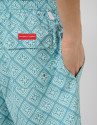 Blue-green and white geometric print swimsuit | Roberto Verino