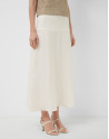 Off-white linen blend flared midi skirt - Woman | Roberto Verino