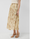 Beige-toned printed crepe midi skirt - Woman | Roberto Verino