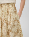Beige-toned printed crepe midi skirt - Woman | Roberto Verino