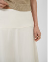 Off-white linen blend flared midi skirt - Woman | Roberto Verino