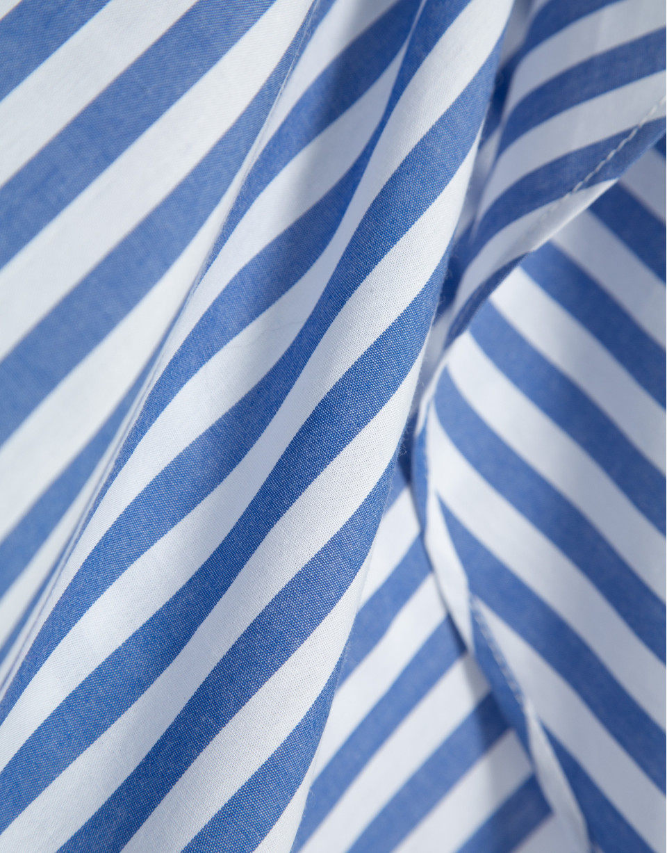 White cotton knotted midi skirt with blue ... | Roberto Verino