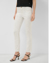 White five-pocket trousers with silver ... | Roberto Verino
