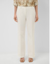 White cotton jacquard four-pocket trousers | Roberto Verino