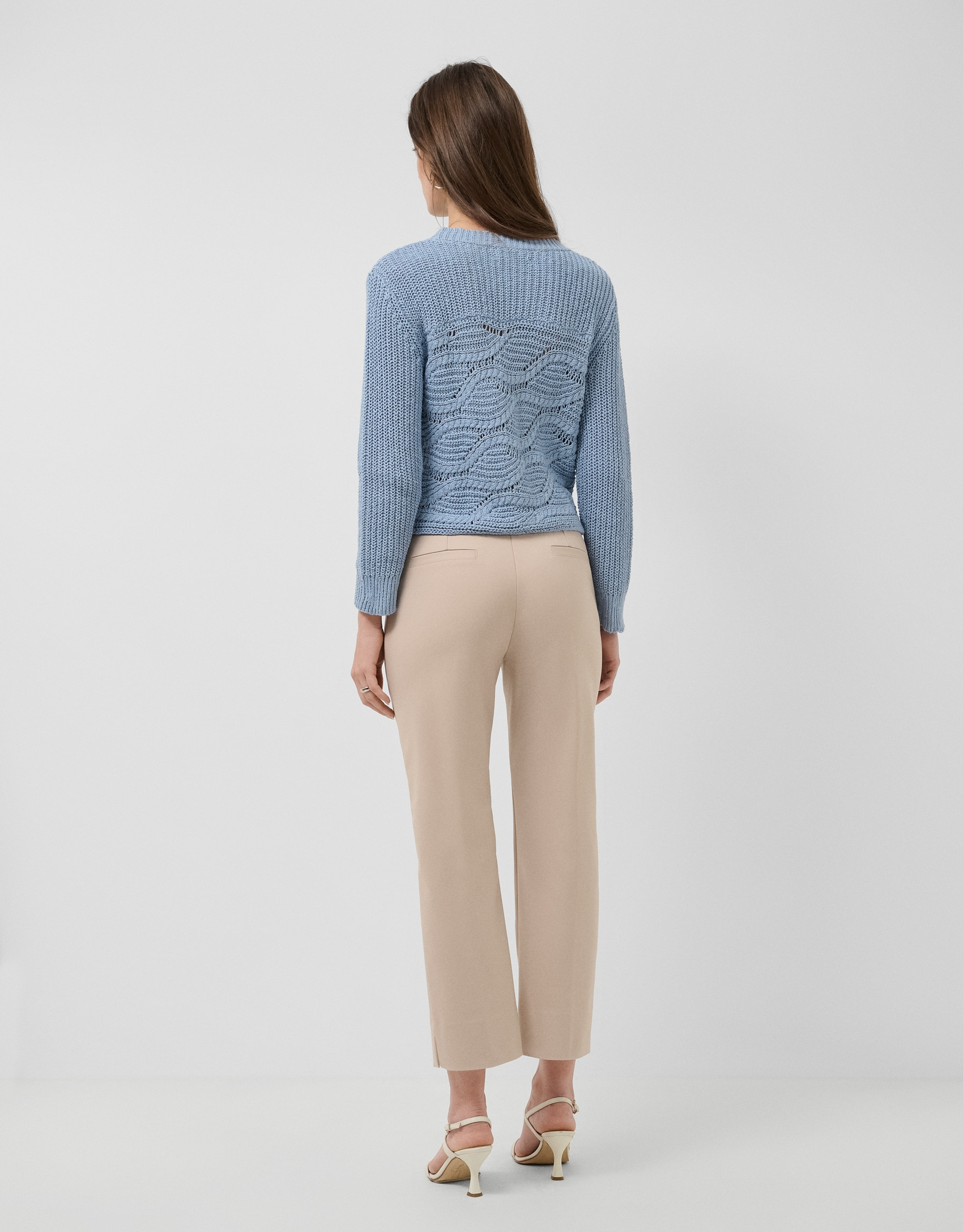 Trousers with beige technical fabric tabs | Roberto Verino