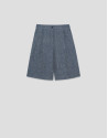 Pantalón bermuda larga cinco bolsillos lino azul | Roberto Verino