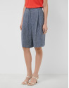 Long five-pocket blue linen Bermuda shorts | Roberto Verino