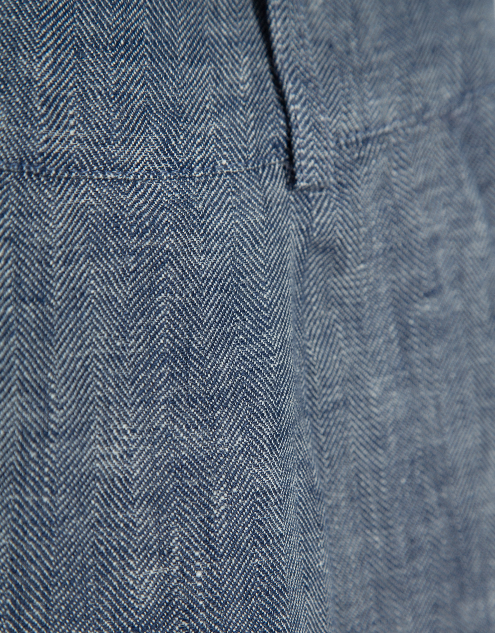 Wide-leg trousers with pleats in blue linen | Roberto Verino