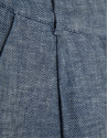 Pantalón bermuda larga cinco bolsillos lino azul | Roberto Verino