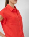 Sleeveless blouse with pockets in red - Woman | Roberto Verino