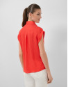 Blusa sin mangas y con bolsillos rojo - Mujer | Roberto Verino