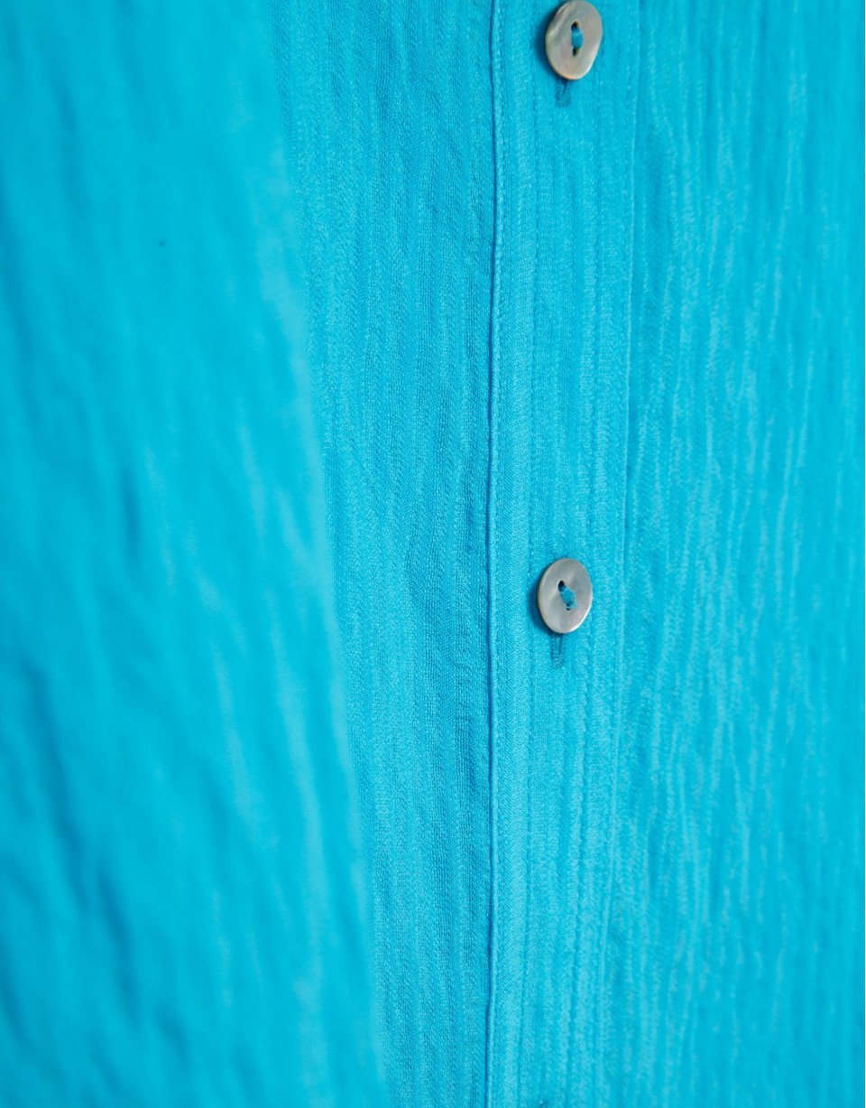 Turquoise sleeveless blouse with pockets | Roberto Verino
