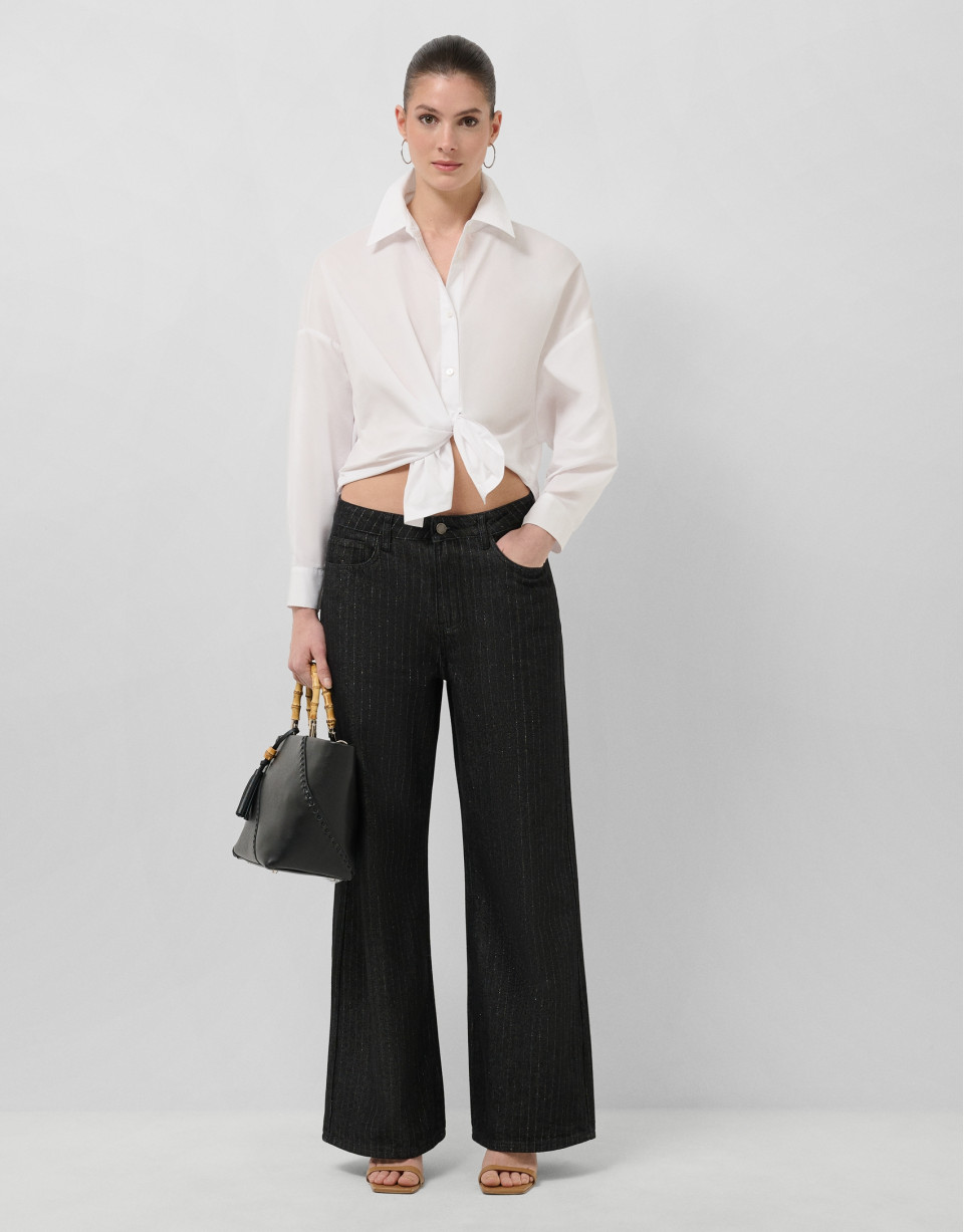 White long-sleeved knotted shirt - Woman | Roberto Verino