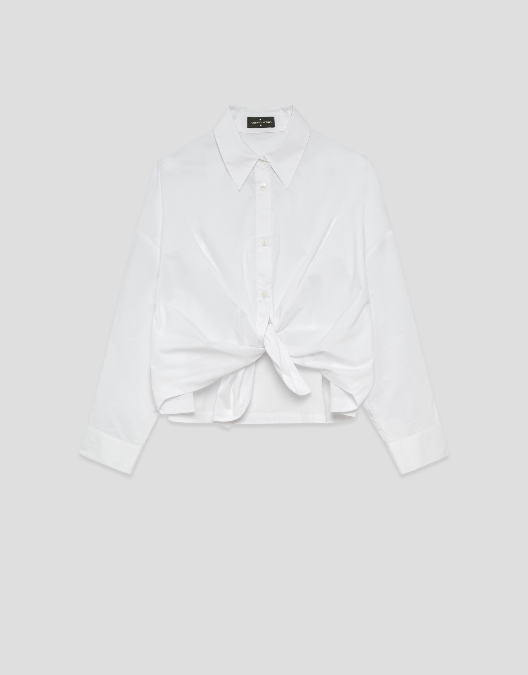 Camisa manga larga anudada blanca - Mujer | Roberto Verino