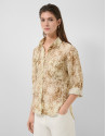 Oversized beige crepe print blouse - Woman | Roberto Verino