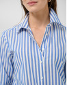 Camisa algodón blanco con listas azules - Mujer | Roberto Verino