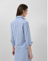 Camisa algodón blanco con listas azules - Mujer | Roberto Verino