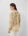 Oversized beige crepe print blouse - Woman | Roberto Verino