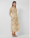 Oversized beige crepe print blouse - Woman | Roberto Verino