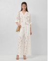 Blusa oversize devoré blanco con estampado ... | Roberto Verino
