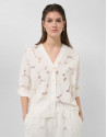 Blusa oversize devoré blanco con estampado ... | Roberto Verino