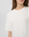White oversized T-shirt with rhinestones on ... | Roberto Verino
