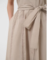 Camel shirt midi dress with lace straps - Woman | Roberto Verino