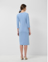 Long-sleeved blue stretch knit dress - Woman | Roberto Verino