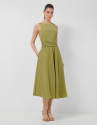 Green taffeta sleeveless dress - Woman - SS2026 | Roberto Verino